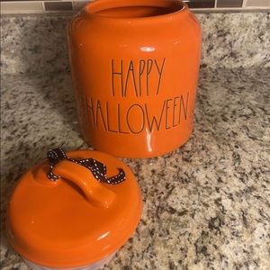 Rae dunn happy Halloween candy jar